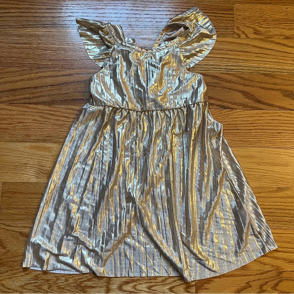 Crewcuts gold metallic lamé dress size 4